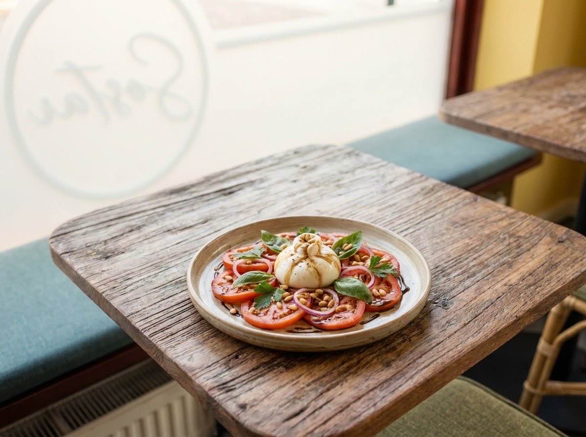 Lunch in Groningen bij Sosta: insalate di pomodoro e burrata
